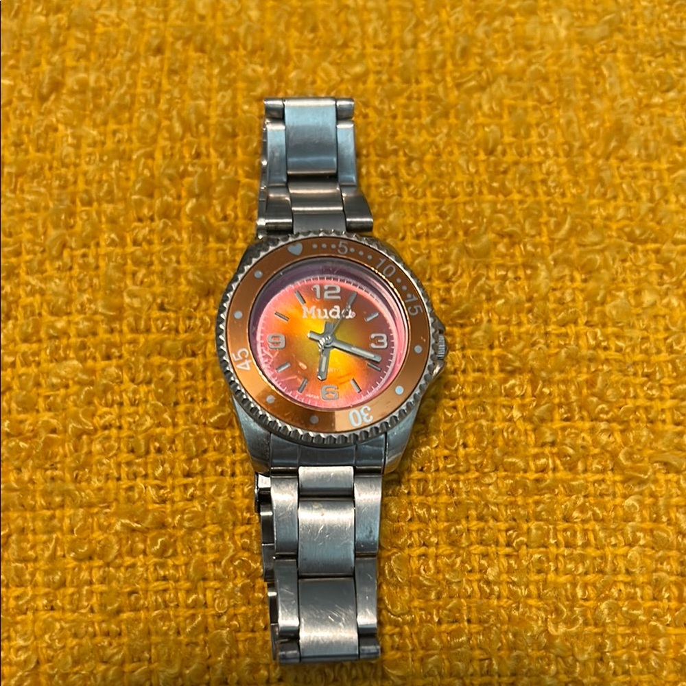 Silver and Orange Mudd Smartwatch